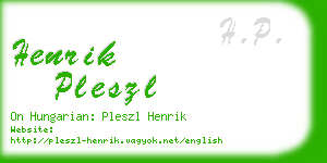 henrik pleszl business card